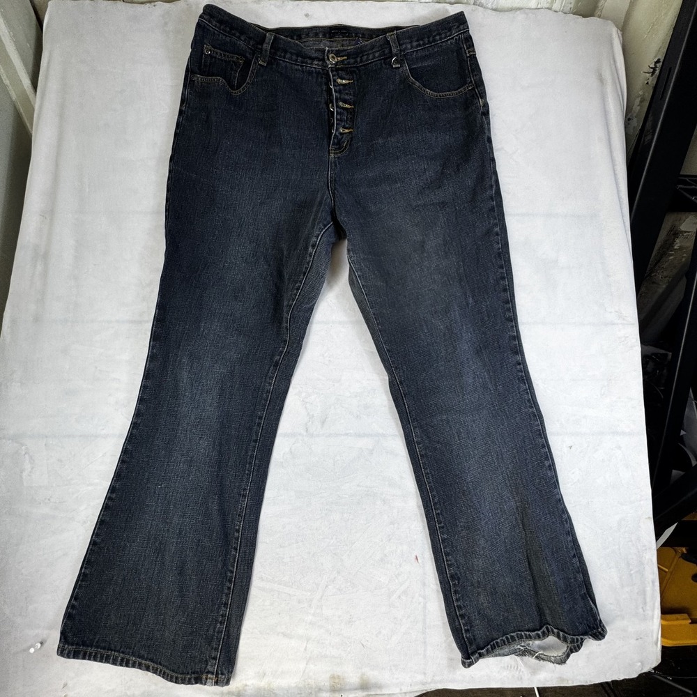 Bailey's Point Womens Bootcut Jeans Blue Denim Button Fly Classic‎ Size 20W